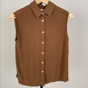 ❕SALE❕✨🤍Frank & Oak Brown Collard Blouse🤍✨